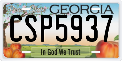 GA license plate CSP5937