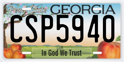GA license plate CSP5940