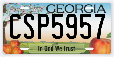GA license plate CSP5957