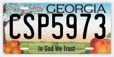 GA license plate CSP5973