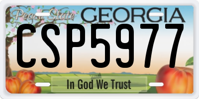 GA license plate CSP5977