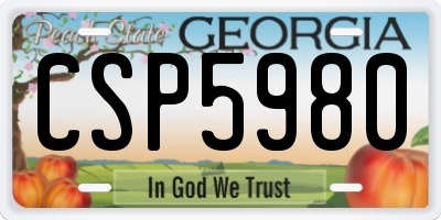 GA license plate CSP5980