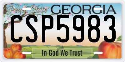GA license plate CSP5983