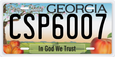 GA license plate CSP6007