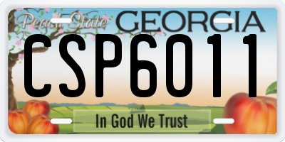 GA license plate CSP6011