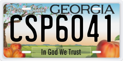 GA license plate CSP6041