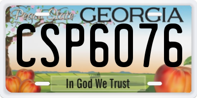 GA license plate CSP6076