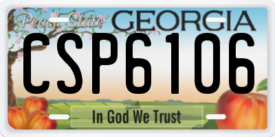GA license plate CSP6106