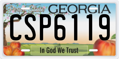 GA license plate CSP6119