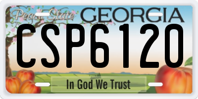 GA license plate CSP6120