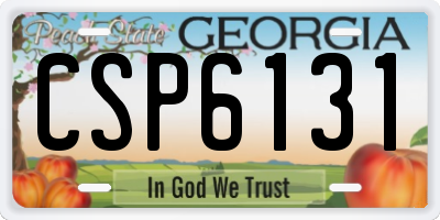 GA license plate CSP6131
