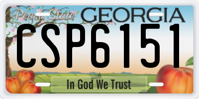 GA license plate CSP6151