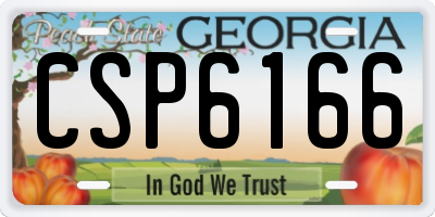 GA license plate CSP6166