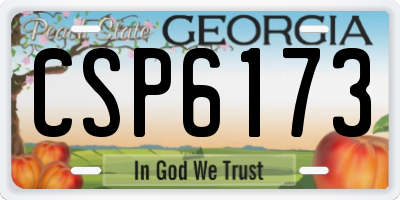 GA license plate CSP6173