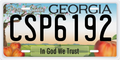 GA license plate CSP6192