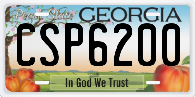 GA license plate CSP6200