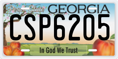 GA license plate CSP6205