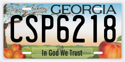 GA license plate CSP6218
