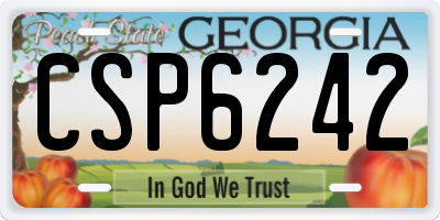 GA license plate CSP6242