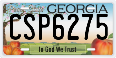 GA license plate CSP6275