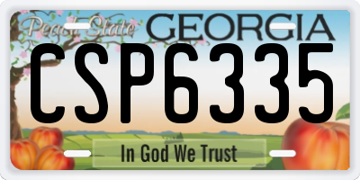 GA license plate CSP6335