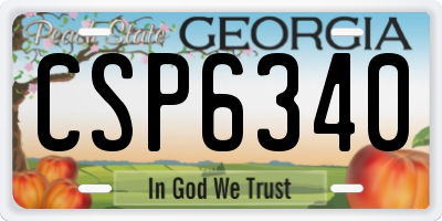 GA license plate CSP6340