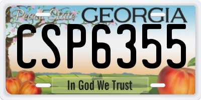 GA license plate CSP6355