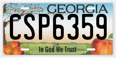 GA license plate CSP6359