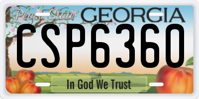 GA license plate CSP6360