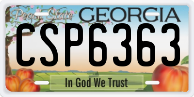 GA license plate CSP6363