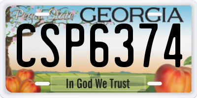 GA license plate CSP6374