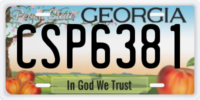 GA license plate CSP6381