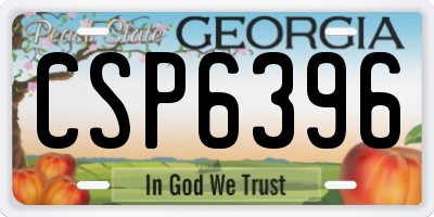 GA license plate CSP6396