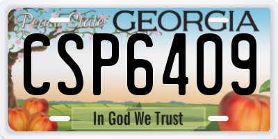 GA license plate CSP6409