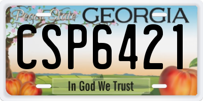 GA license plate CSP6421