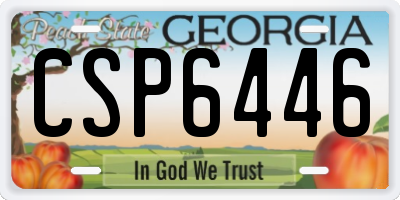 GA license plate CSP6446