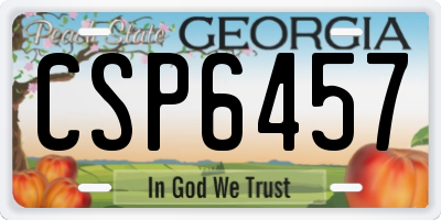 GA license plate CSP6457