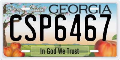 GA license plate CSP6467