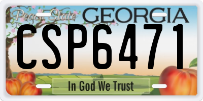GA license plate CSP6471