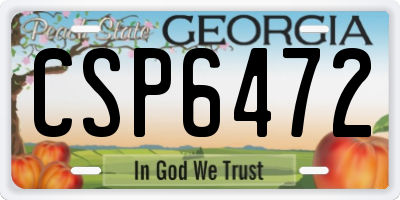 GA license plate CSP6472