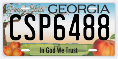 GA license plate CSP6488