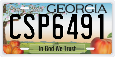 GA license plate CSP6491