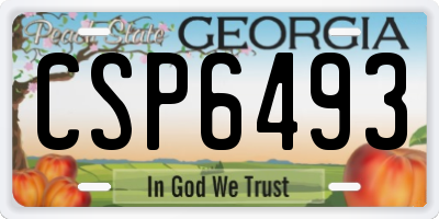 GA license plate CSP6493