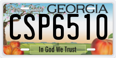 GA license plate CSP6510