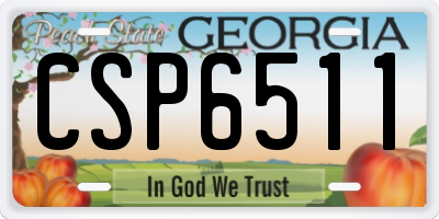 GA license plate CSP6511