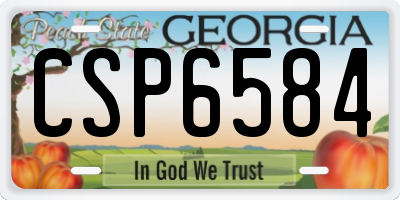 GA license plate CSP6584