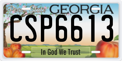 GA license plate CSP6613