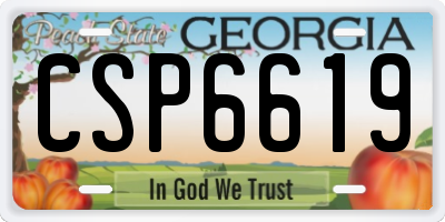 GA license plate CSP6619