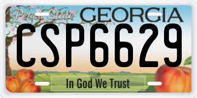 GA license plate CSP6629