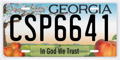 GA license plate CSP6641